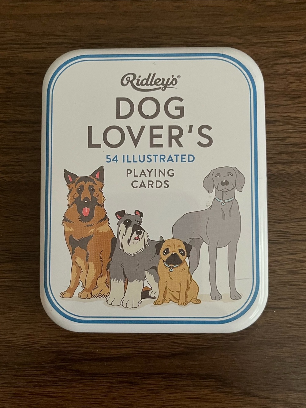Ridley's Dog Lover's 54 Illustrated Playing Cards In A Collectible Tin Complete